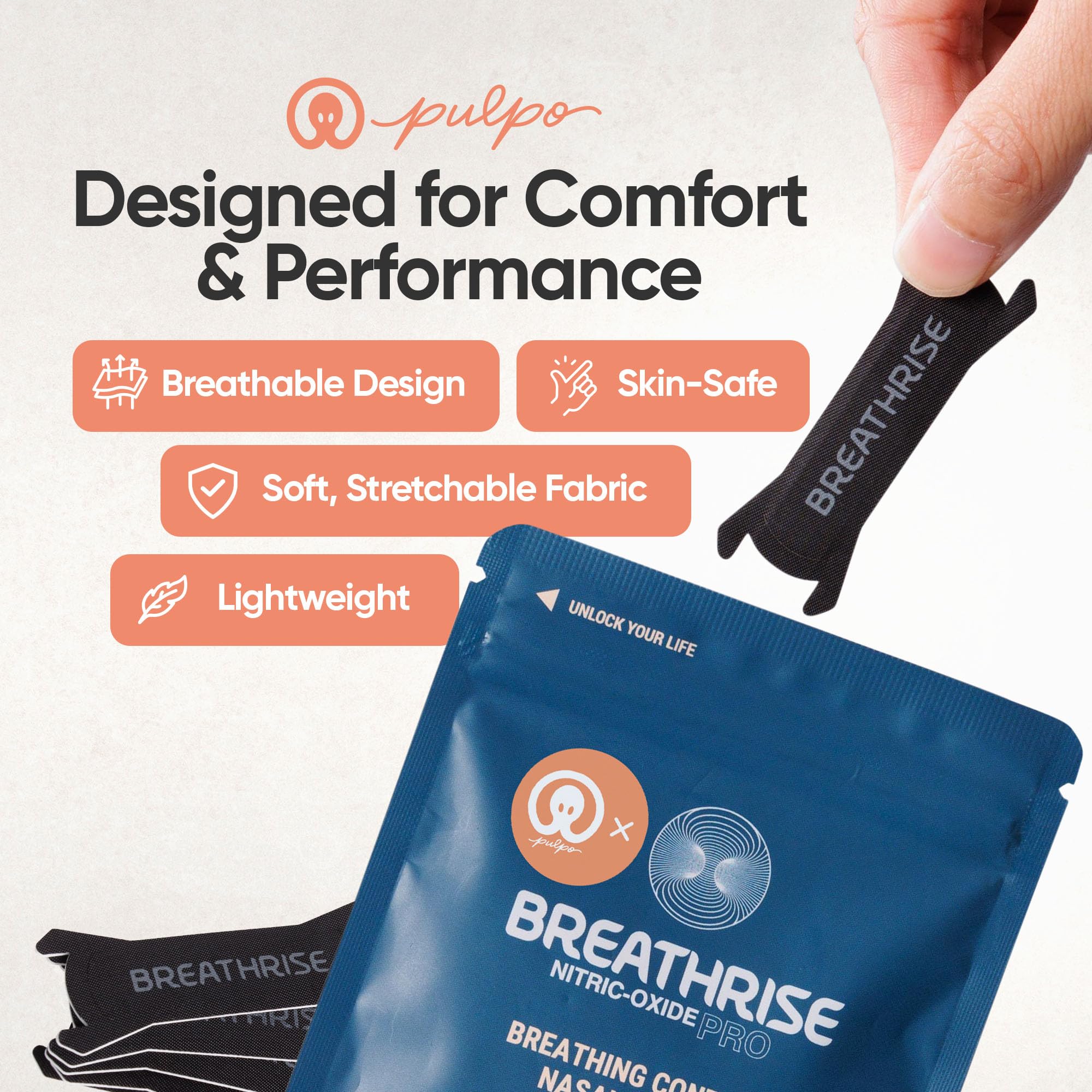 Utilisation quotidienne douce Pulpo Breathrise pour le confort respiratoire.