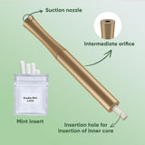 Pulsehot inhalateur arôme naturel — boîtier aluminium doré, design léger et robuste.