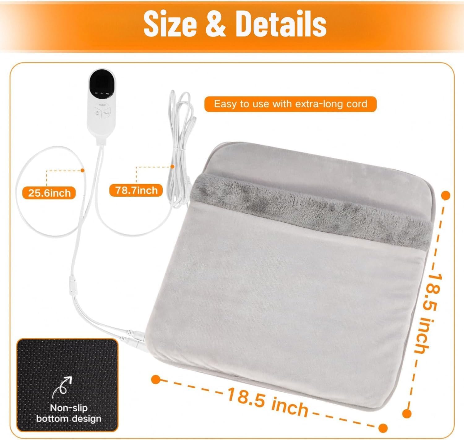 Pupdumm chauffe-pieds avec chauffage double pour chaleur homogène