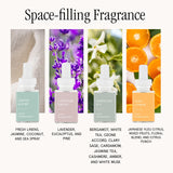 Flacons d'huiles parfumées Pura 4 offrant des parfums premium.