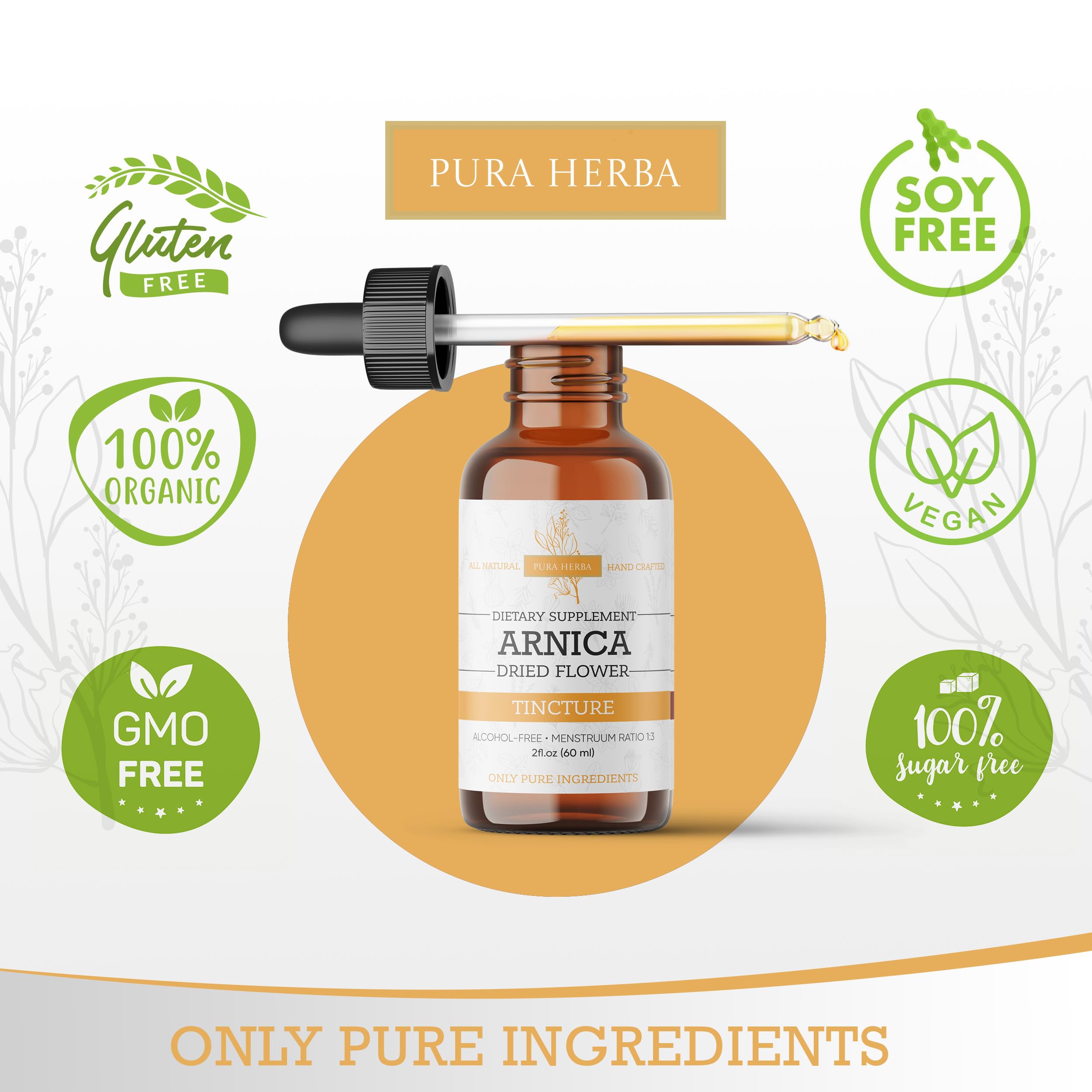 Arnica Pura Herba: extrait sans alcool pour une routine bien-être naturelle.