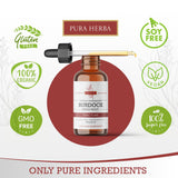 Étiquette du produit Pura Herba Bardane claire et informative.