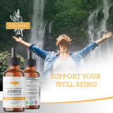 Gouttes Pura Herba Arnica, pratique à diluer dans eau ou jus.