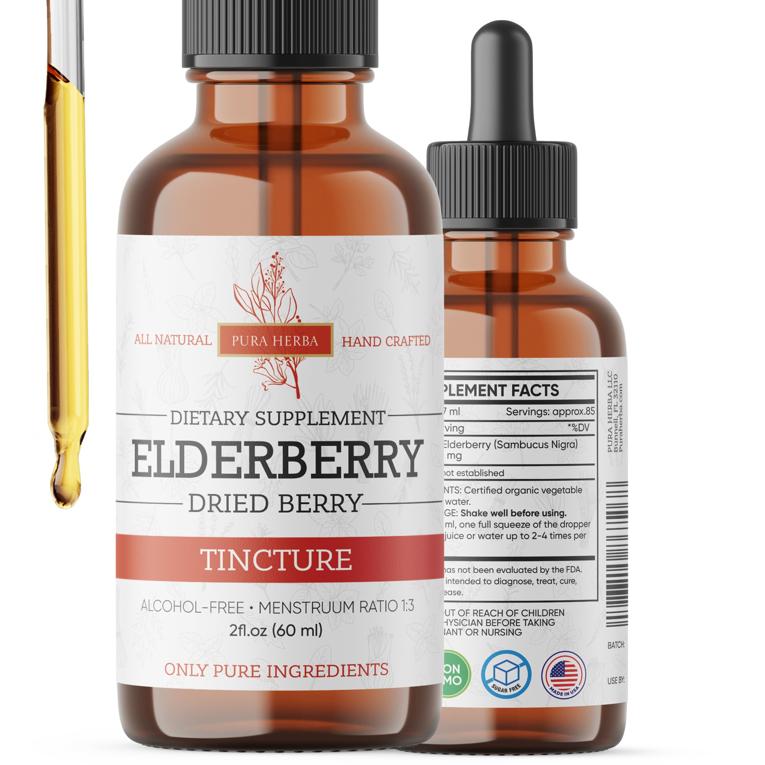Pura Herba Sureau : bouteille gouttes bio pour un soutien quotidien potentiel.