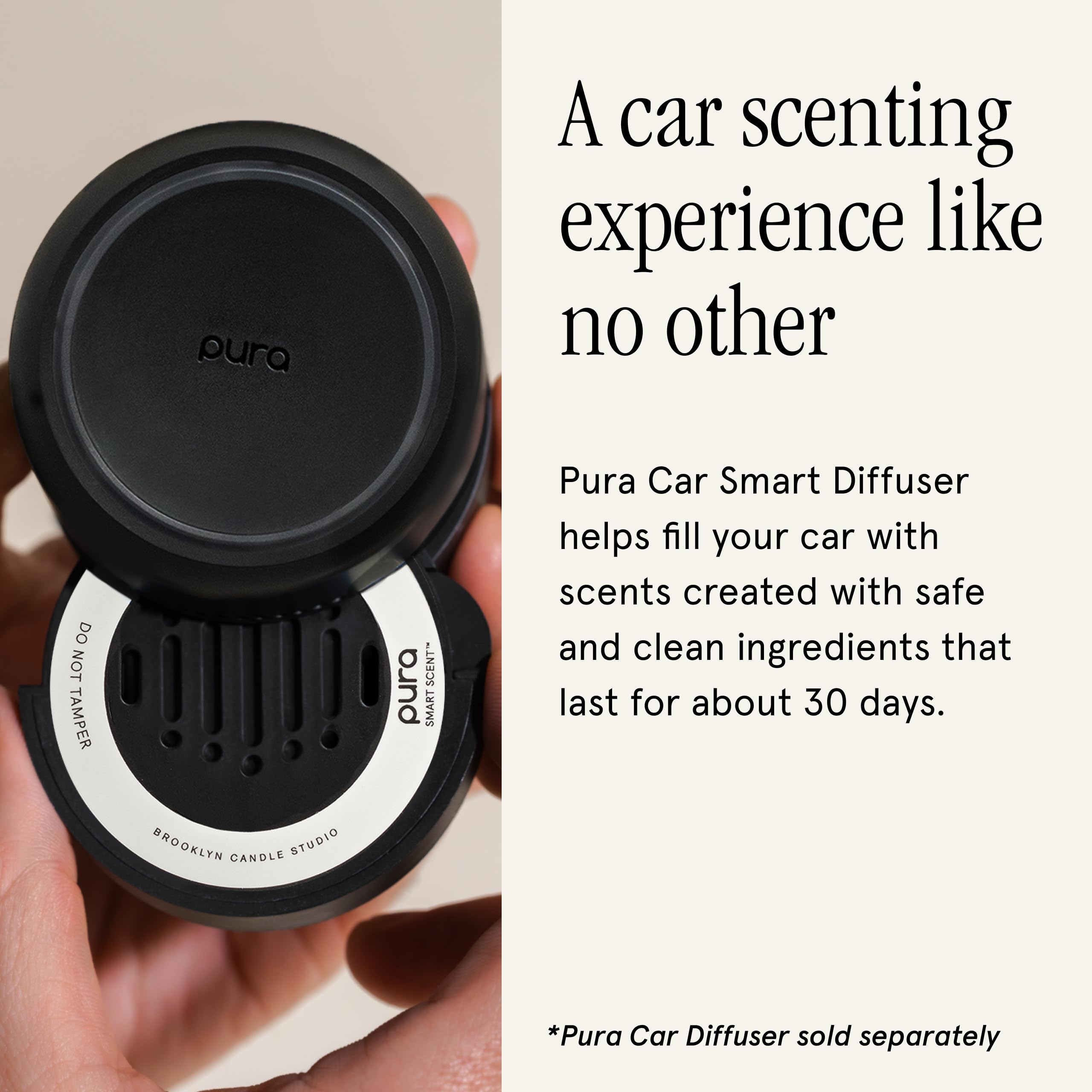 Flacon refill Santorini pour diffuseur auto, recharge pratique et propre.