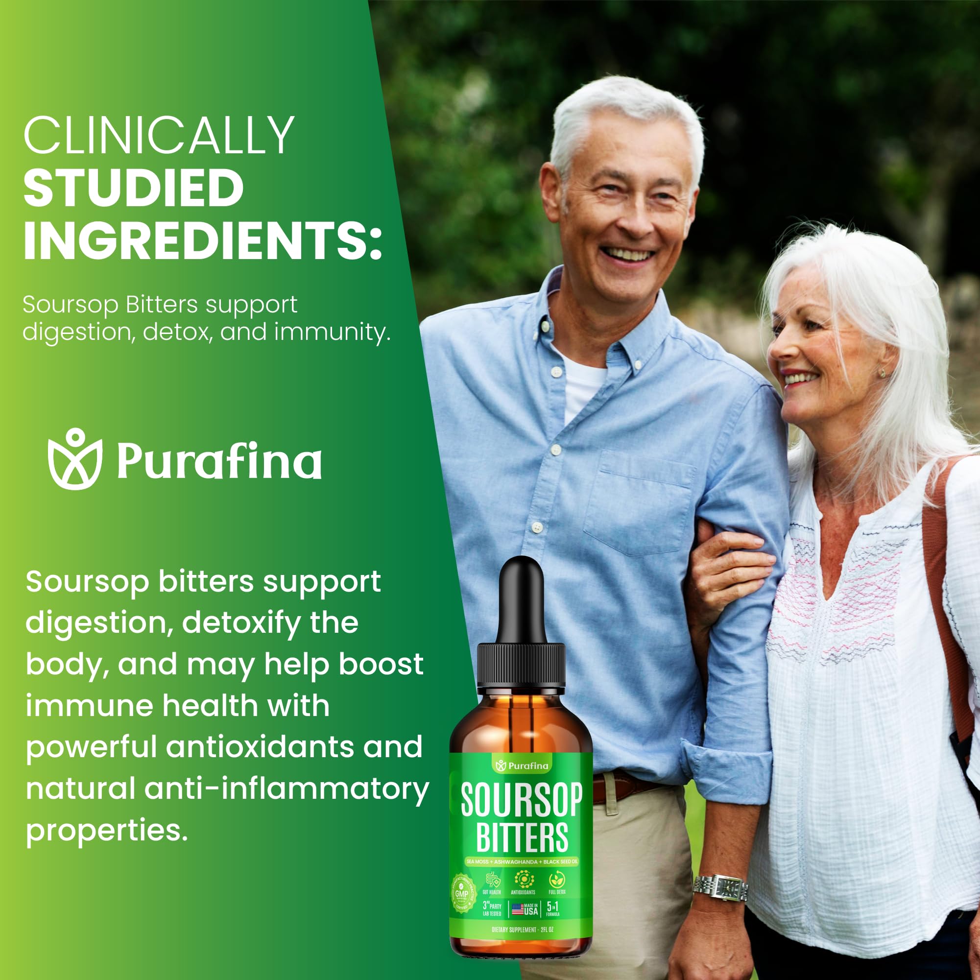 Purafina Soursop Bitters: huile de nigelle et infusion aromatique.