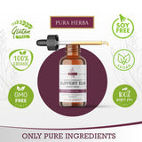 Pura Herba étiquette teinture d'orme glissant – flacon clair, mucilage apaisant.