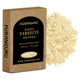 Puranguru Kashi Vibhuti poudre 50 g dans emballage, prête pour la puja