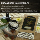 Puranguru Kashi Vibhuti poudre en application tilak sur le front, utilisation rituelle