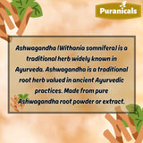 Puranicals Ashwagandha Premium, emballage scellé garantissant fraîcheur et qualité.