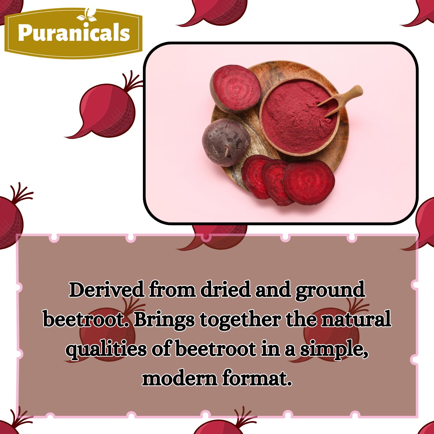Puranicals Beet Premium — poudre betterave 100% pure, routine saine.