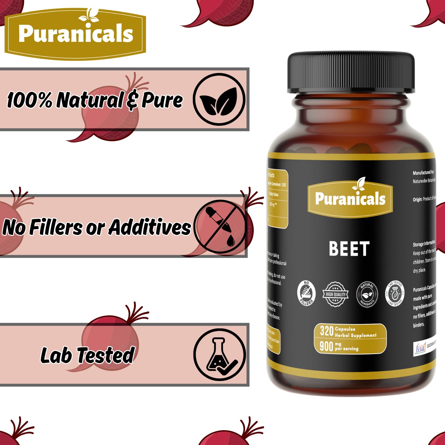 Puranicals Beet Premium — parfait pour les actifs cherchant un complément naturel.