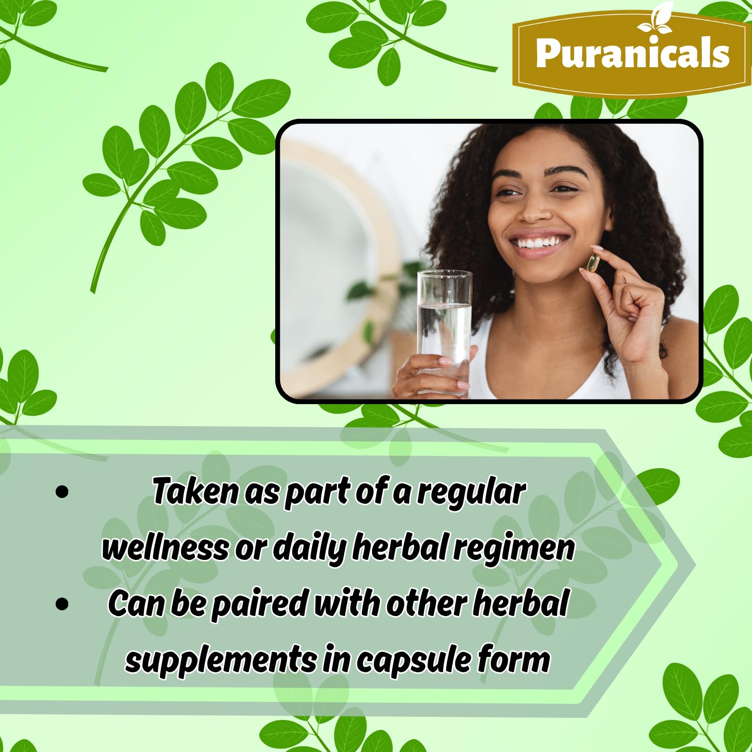 Puranicals Moringa Premium – Emballage écoresponsable, réduction des déchets.