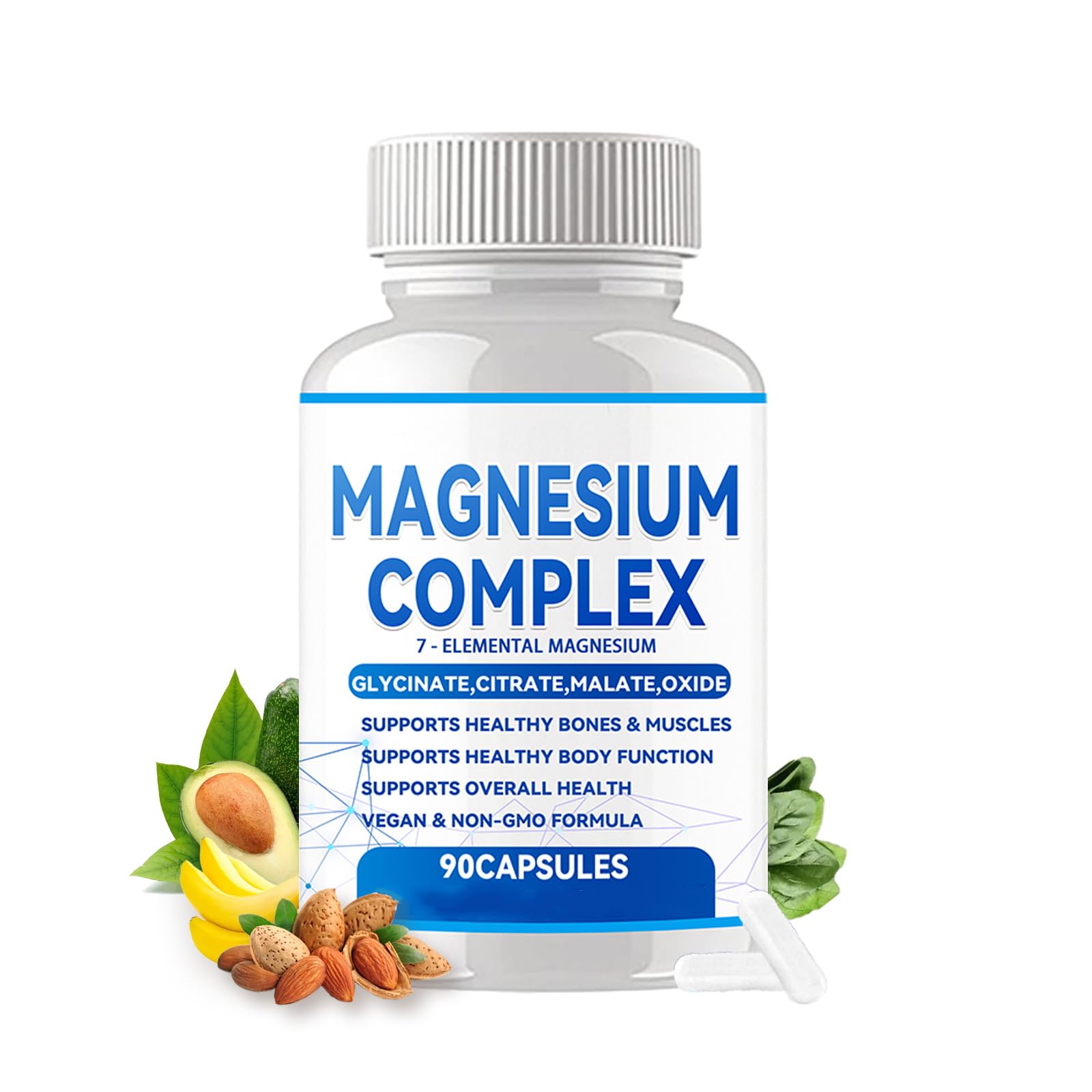 Puravita Magnesium Complex – bouteille avec capsules pour énergie quotidienne et bien-être.