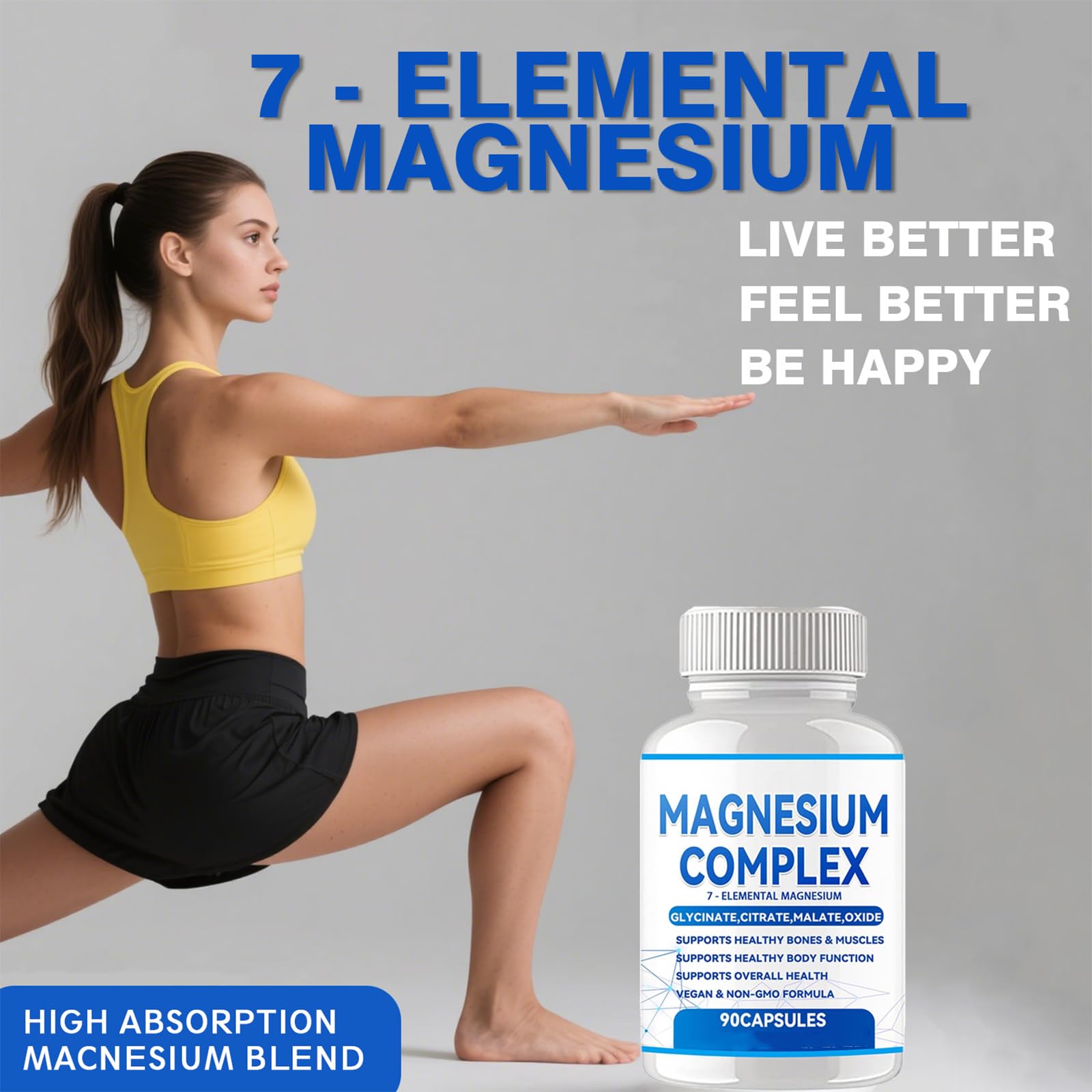 Puravita Magnesium Complex – capsules près de l'étiquette, pratique pour routine quotidienne.
