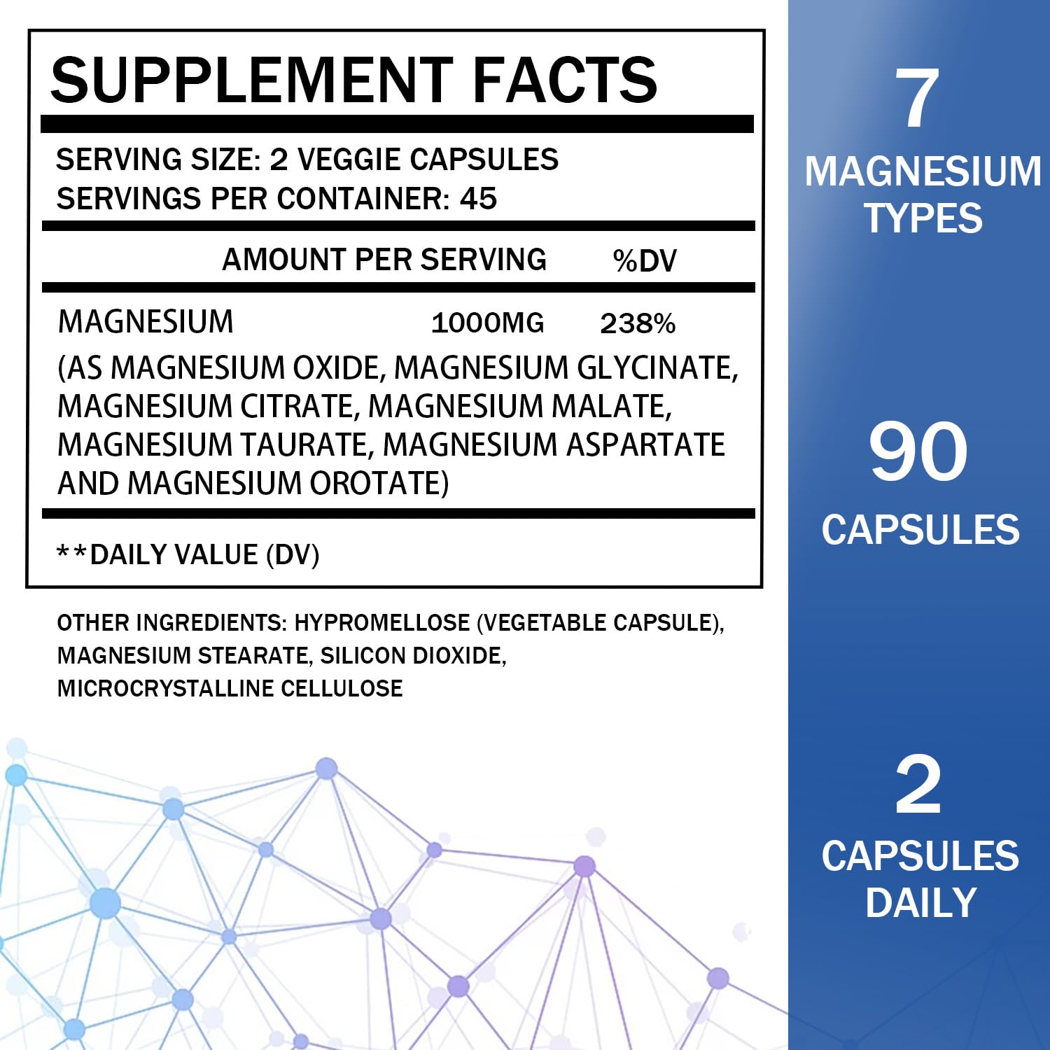 Puravita Magnesium Complex – close-up sur capsules, idéal pour soutien quotidien des muscles.