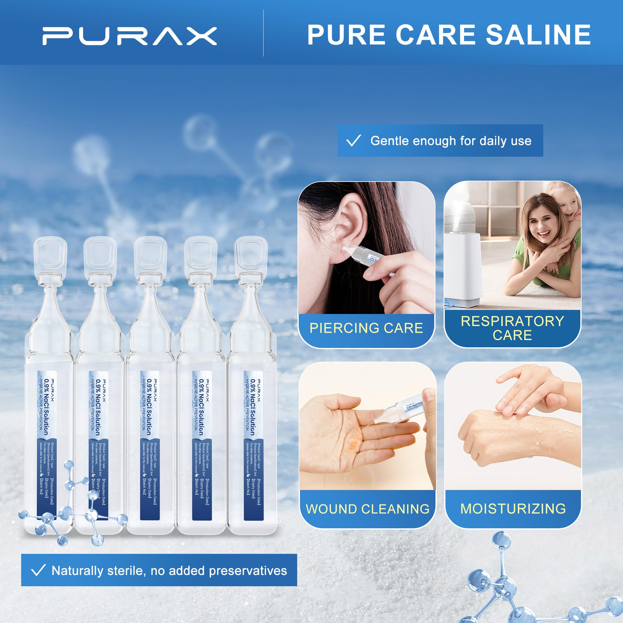 PURAX boite-56-ampoules-5ml : pratique à emporter, sans mélange