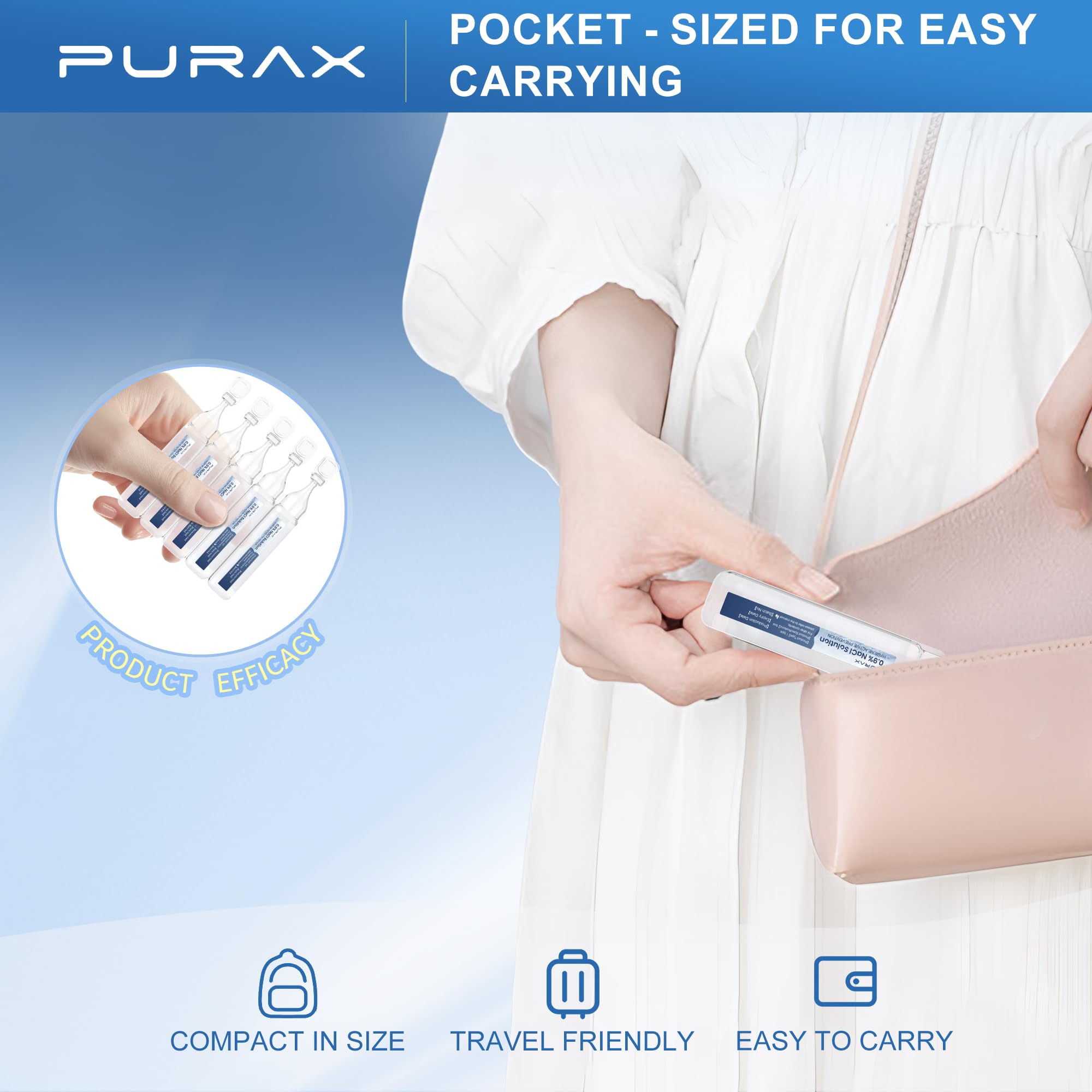 PURAX saline-nettoyage-plaies-5ml : nettoie rapidement les petites éraflures