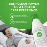 Purdoux CPAP: bouteilles de 250 ml avec thé vert-menthe et neutralisation des odeurs.