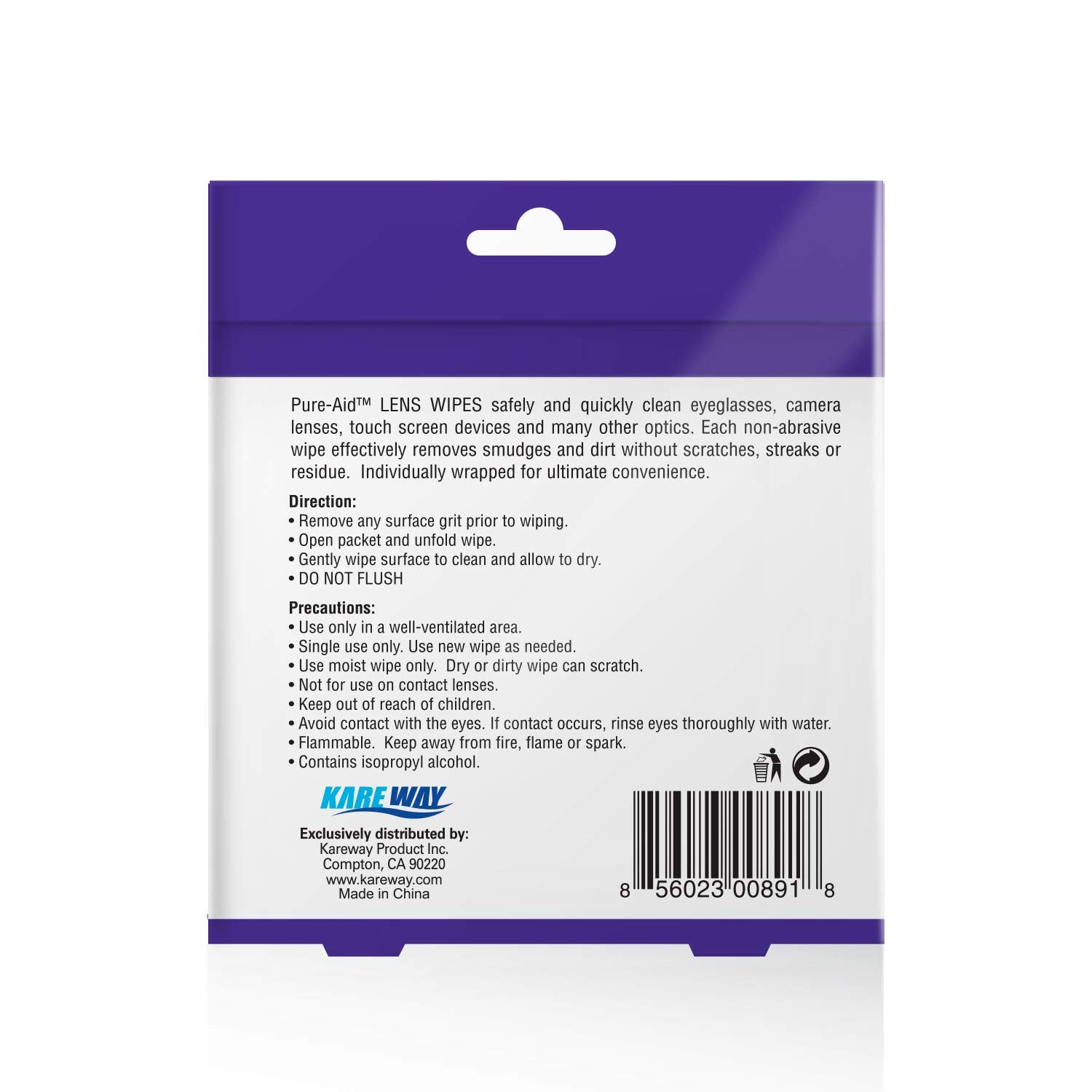 Pure-Aid Lingettes lentilles – antibuee et anti-statique pour surfaces propres