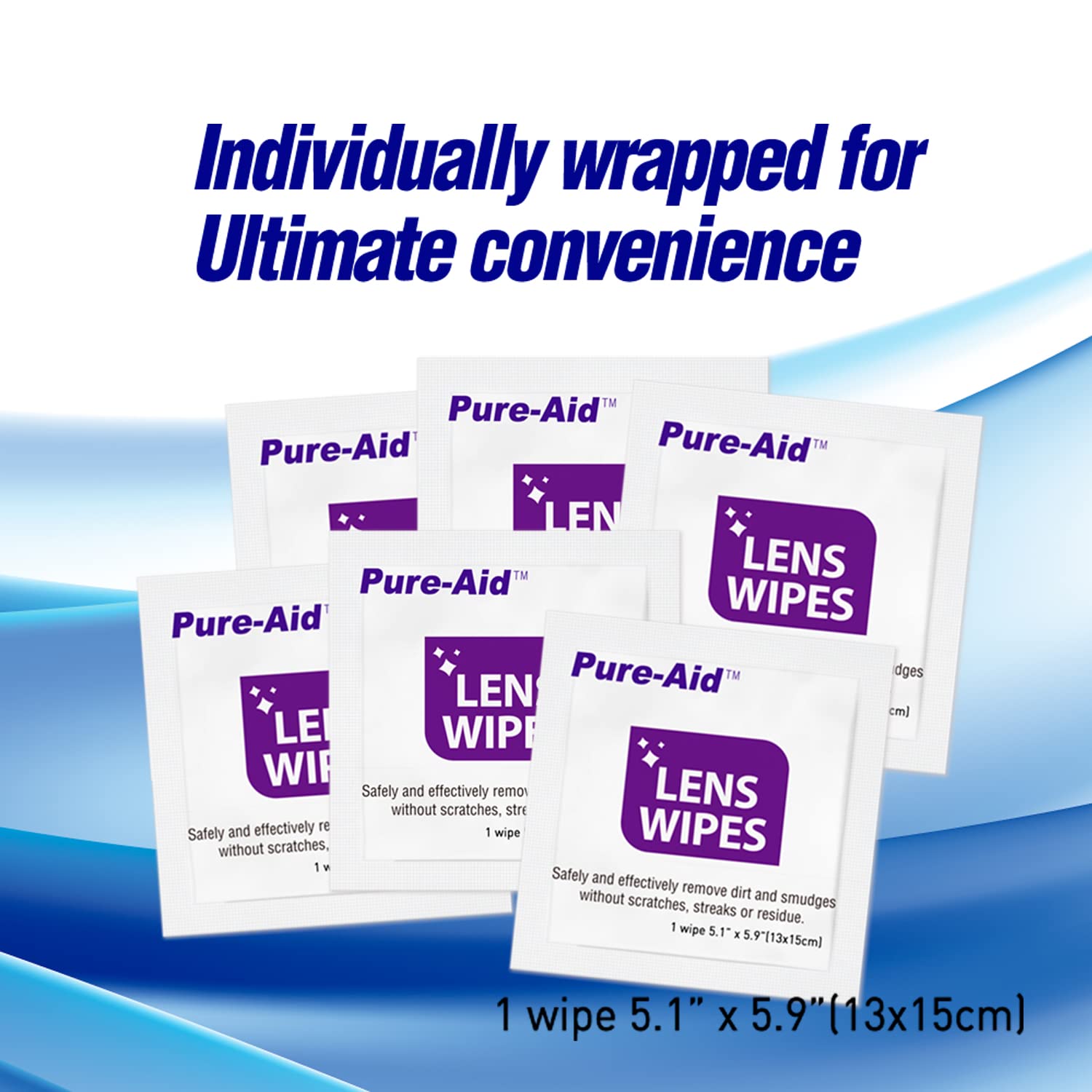 Pure-Aid Lingettes lentilles – grand format pour grands écrans sans effort