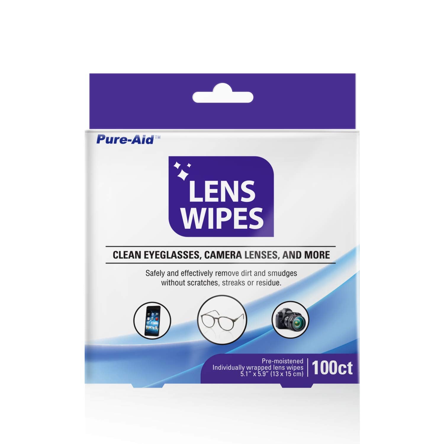 Pure-Aid Lingettes lentilles – objectif photo, nettoyage précis des lentilles