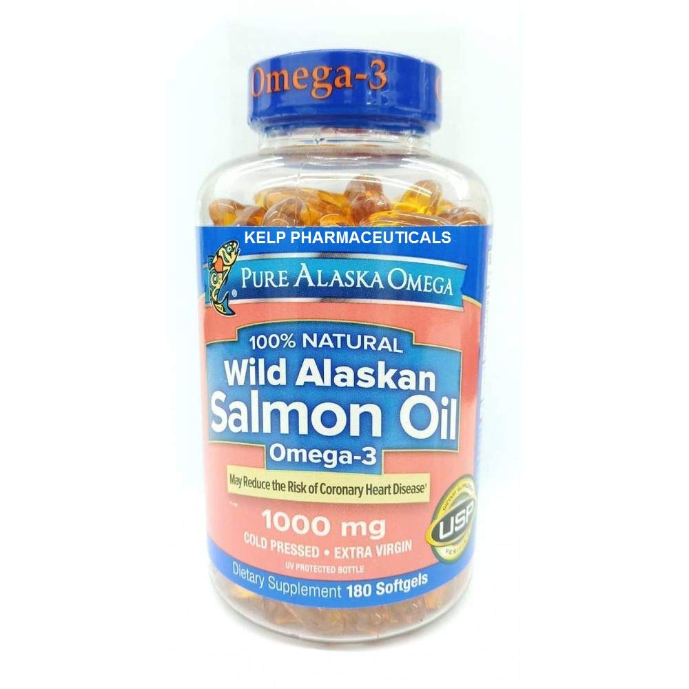 Pure Alaska Omega-3: bouteille de 180 capsules, source naturelle d'oméga-3 pour le quotidien.