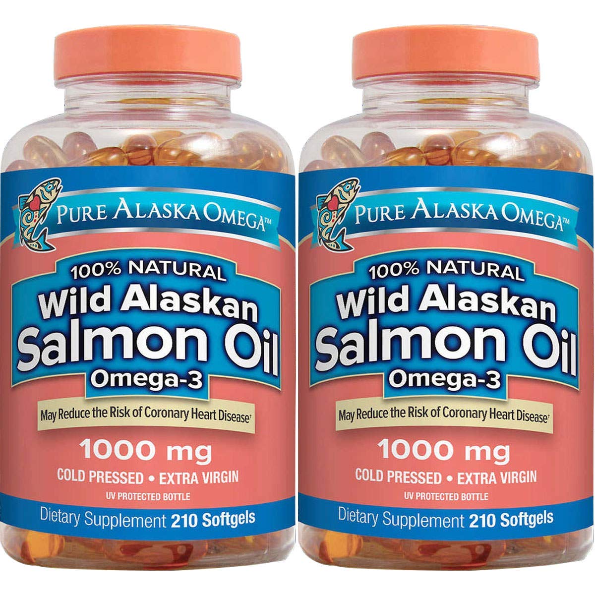 Pure Alaska Omega huile de saumon sauvage en flacon peut soutenir la santé cardio-vasculaire.
