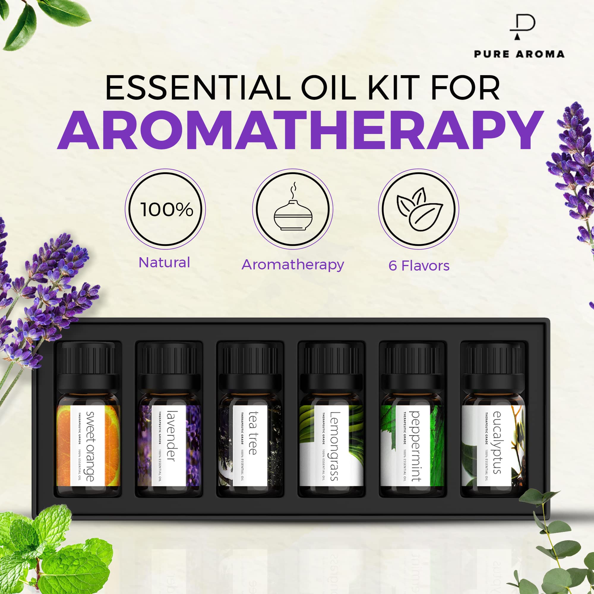 Pure Aroma Menthe Poivrée – effet rafraîchissant, bouteille 10 ml.