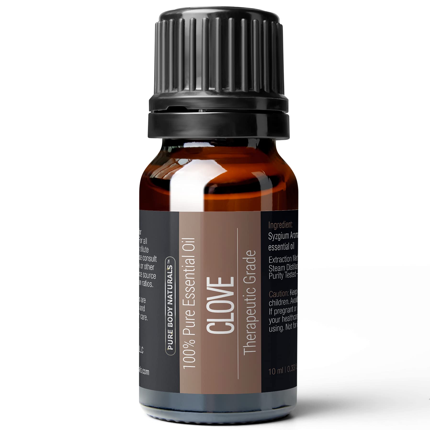 Pure Body Naturals huile essentielle girofle bouton 10 ml, diffusion aromatique épicée.