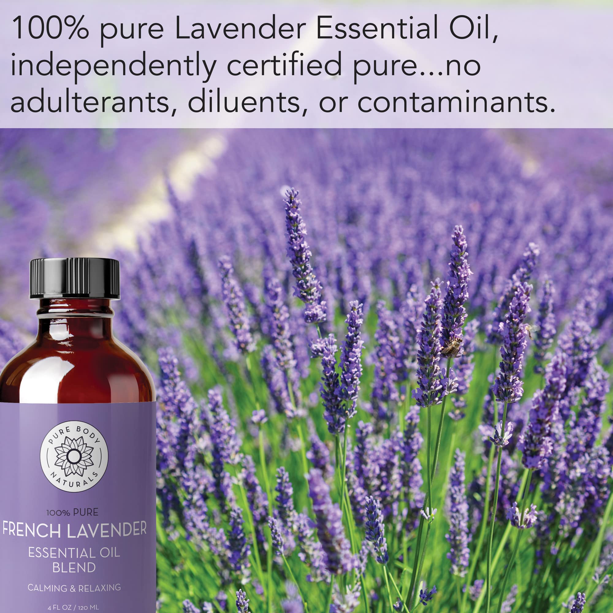 Pure Body Naturals Lavande française - pipette compte-gouttes pour dosage précis et pur