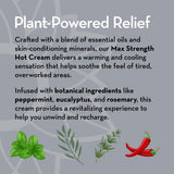 Pure Body Naturals Max Strength Hot Cream, texture à appliquer pour un massage ciblé et apaisant.