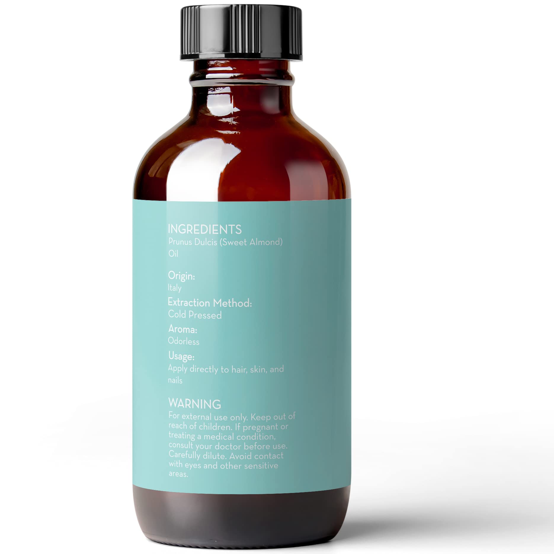 Pure Body Naturals huile d'amandes douces — massage léger pour détente et confort.