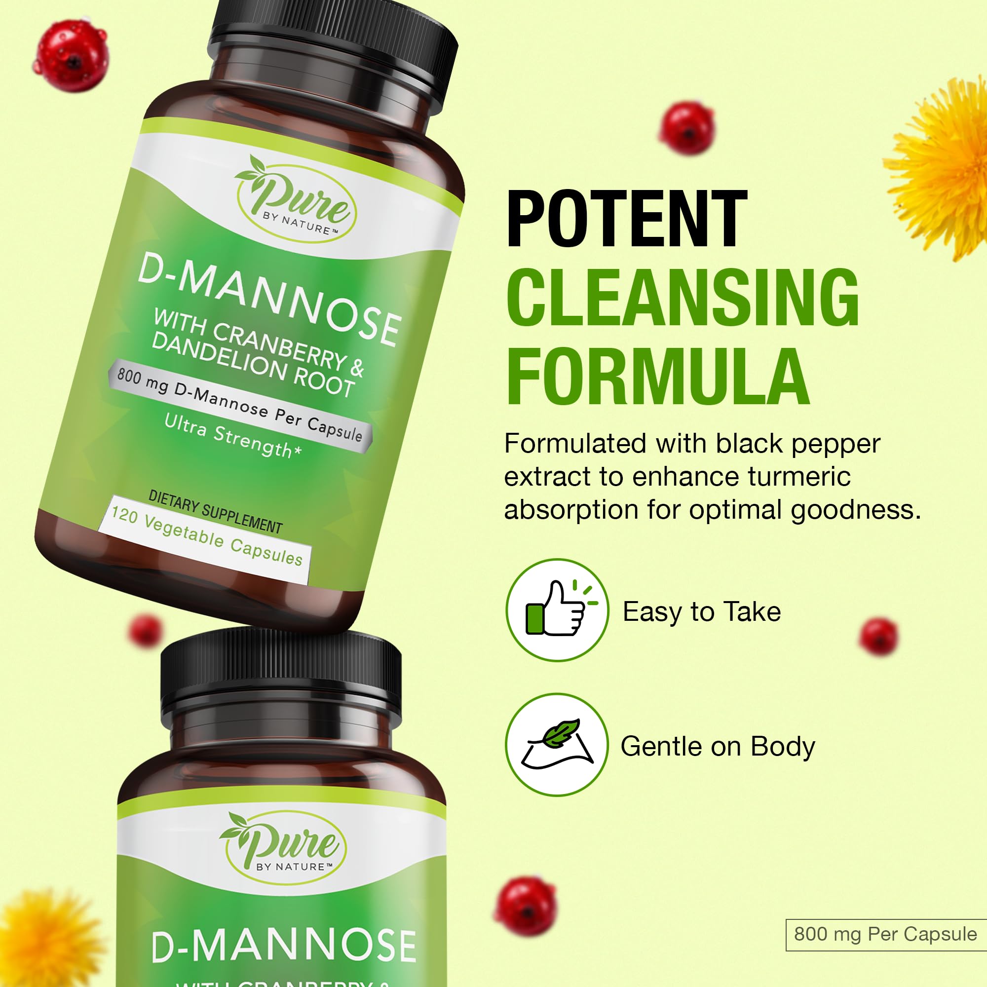 Pure By Nature D-Mannose Extraits — extrait naturel pour une routine bien-être.