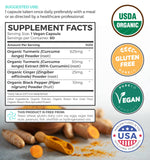 Pure Co: capsules curcuma-gingembre-poivre-noir, format facile pour un apport concentré.