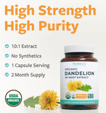 PURE CO Capsules de pissenlit bio pour une routine détox.