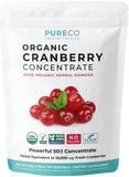 PURE CO Concentre de canneberge 50:1 en poudre, soutien potentiel à l'hygiène urinaire.