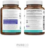 Pure Co Mytille Extrait: étiquette claire avec certification biologique et végan.
