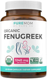 PURE CO Fenugrec: bouteille visible; soutien potentiel à la lactation naturelle.
