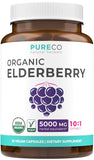 Pure Co, gelule de sureau noir bio, capsule facile à avaler pour le quotidien.