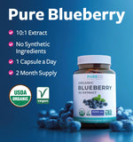 Pure Co Myrtille Extrait: capsules en gros plan offrant un apport en antioxydants.