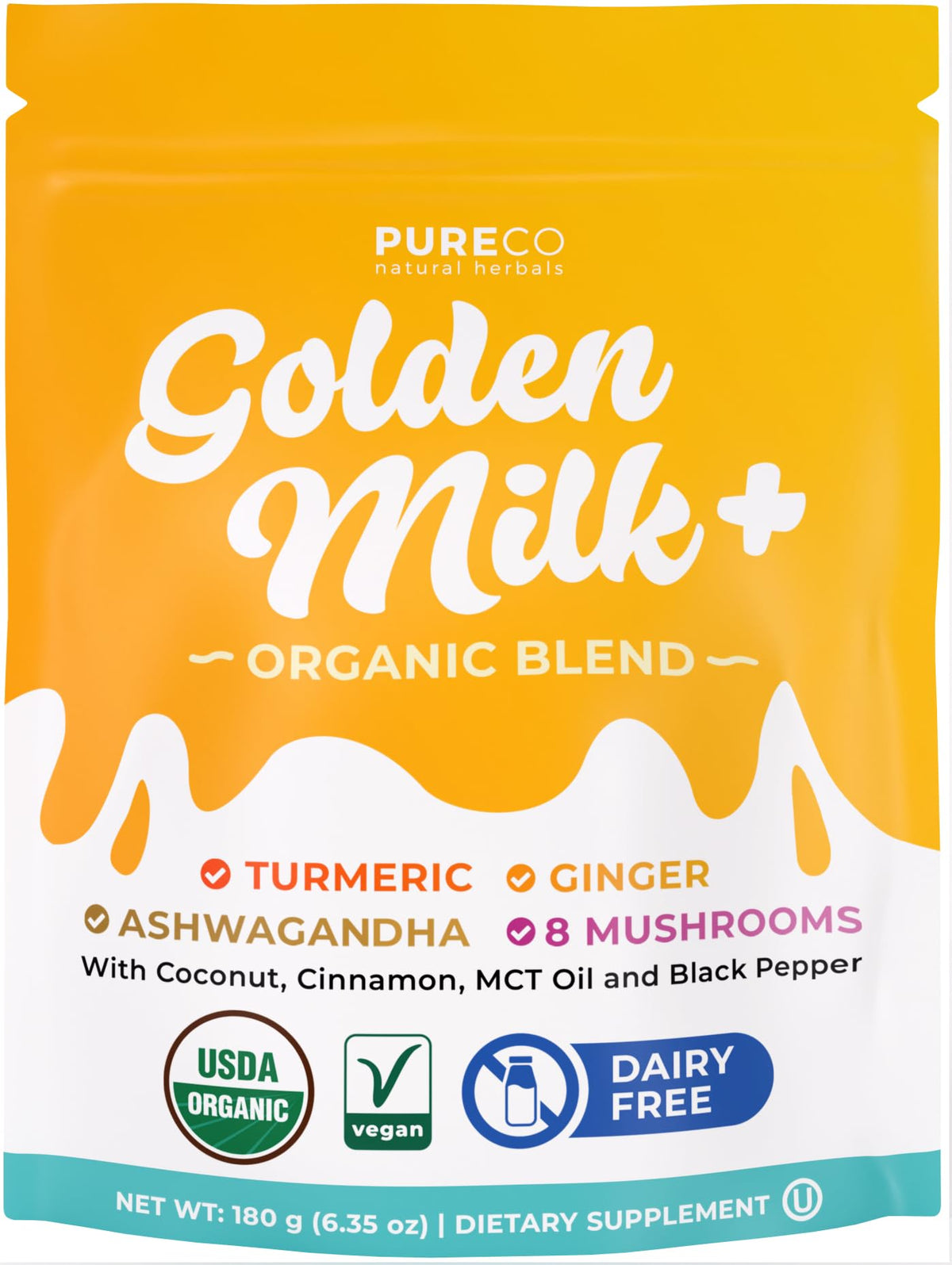PURE CO Poudre Lait Doré Emballage – routine bien-être prête à découvrir