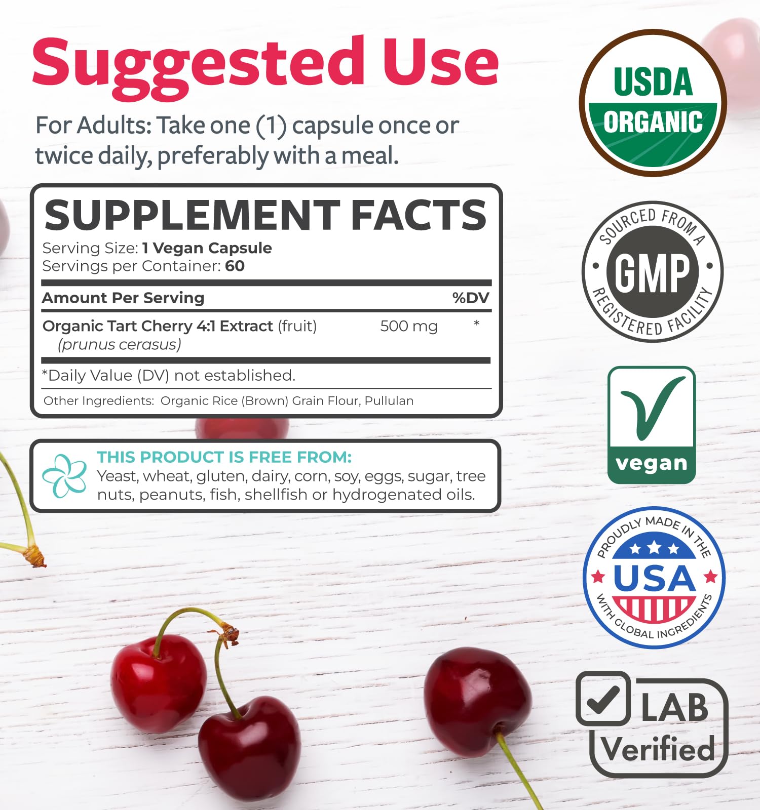 Pure Co Tart Cherry Bouteille ouverte sur plan de travail, pratique au quotidien.