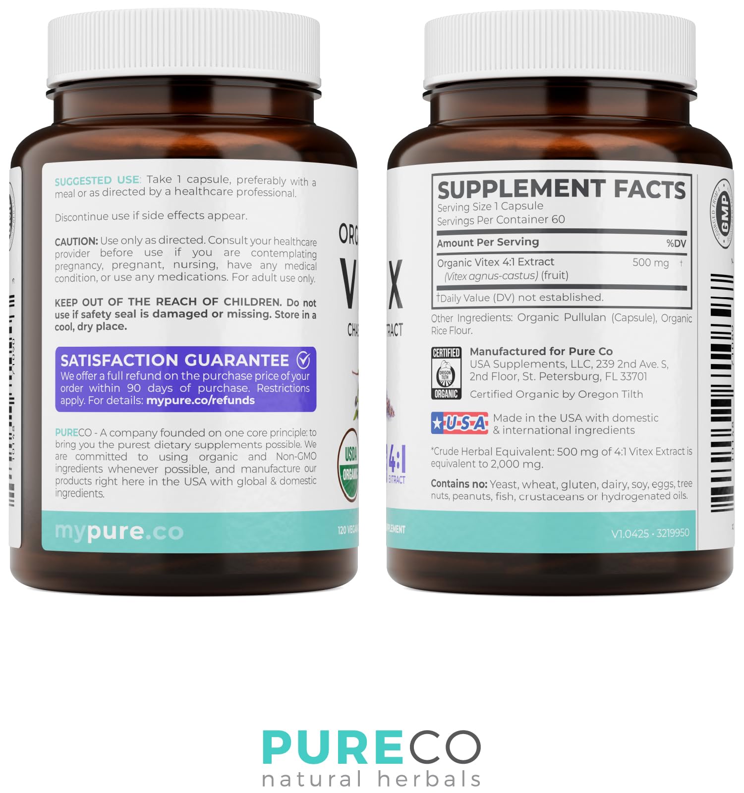Certification biologique et contrôle en laboratoire pour Pure Co Vitex