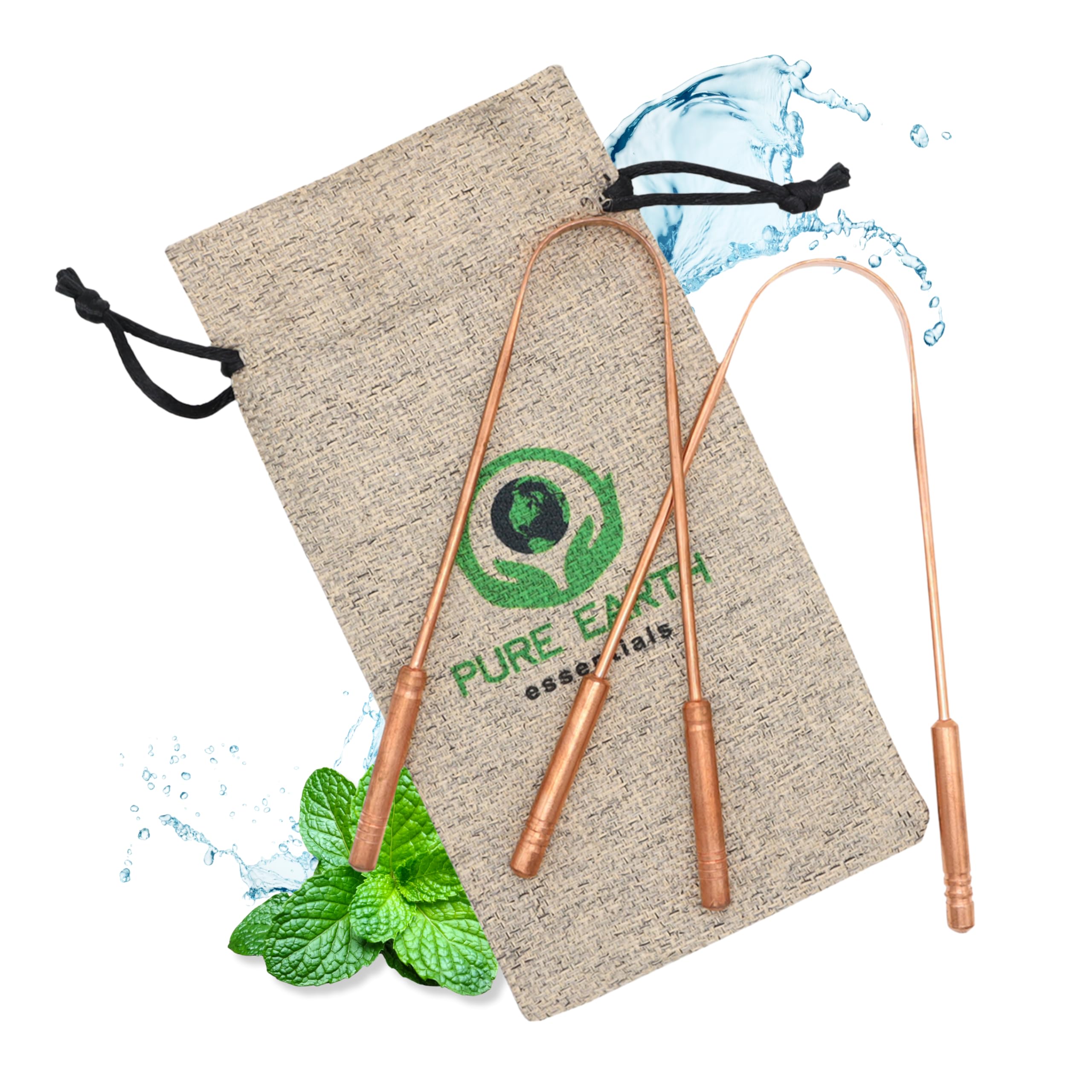 Pure Earth Essentials grattoir-langue-cuivre pour haleine fraîche et usage quotidien