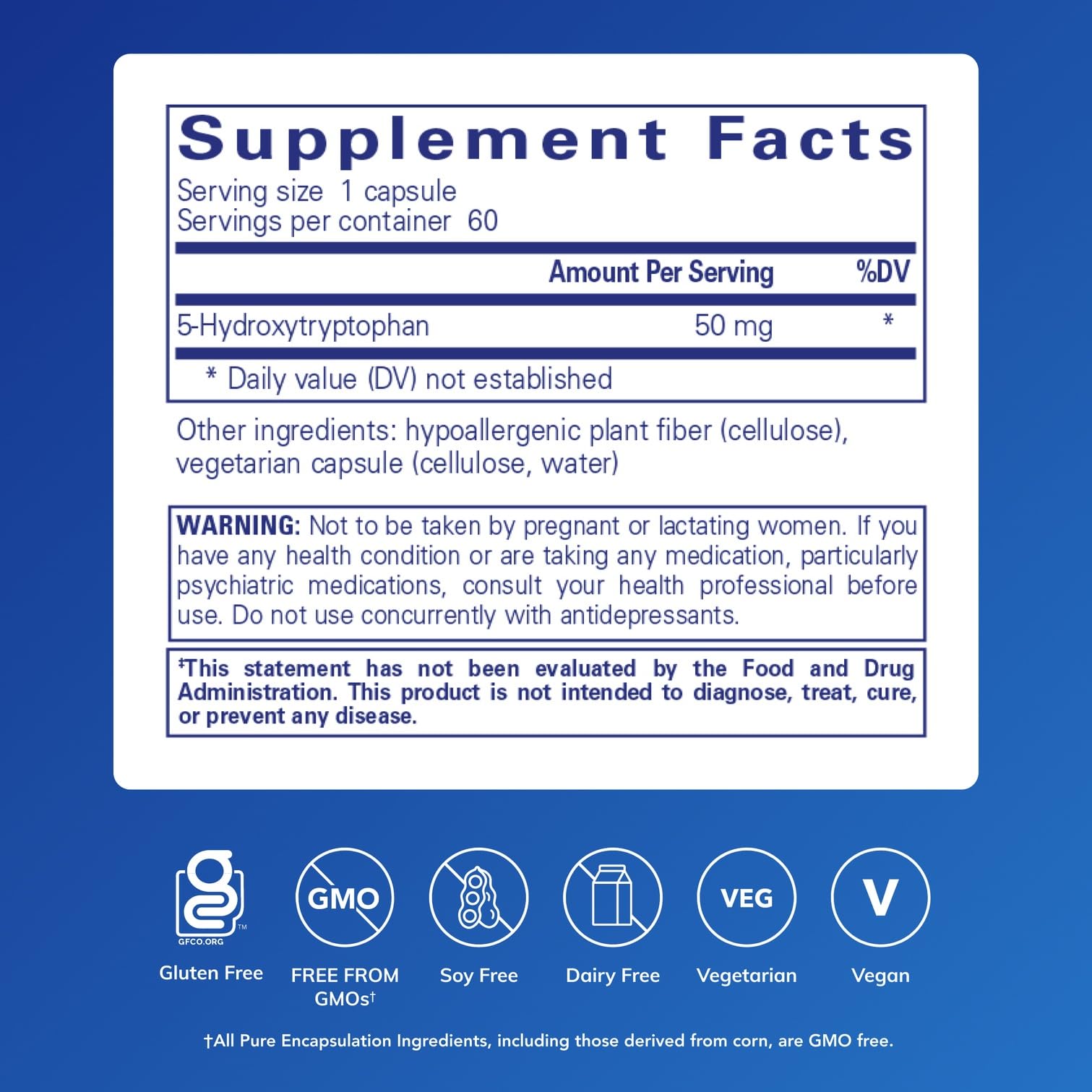 Pure Encapsulations 5-HTP : capsules 50 mg pour l’équilibre potentiel