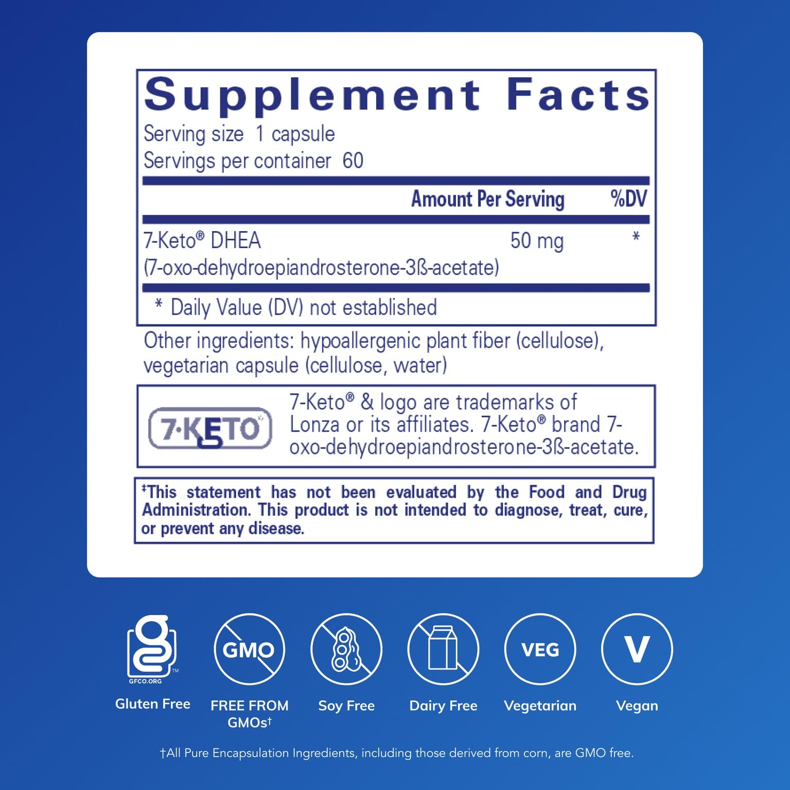 Pure Encapsulations 7-Keto DHEA, gélules, capsules faciles à intégrer au quotidien.