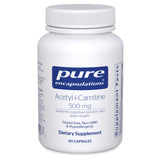 Pure Encapsulations Acétyl-L-Carnitine 500 mg — bouteille prête à l’emploi pour soutenir la mémoire potentielle.
