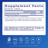 Capsules Pure Encapsulations Acétyl-L-Carnitine 500 mg, utilisées au quotidien pour la concentration.