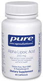 Pure Encapsulations acide alpha-lipoique 200 mg – bouteille, soutien potentiel au métabolisme des glucides